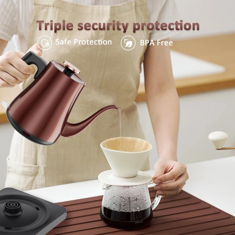 Gooseneck Electric Kettle 1.0L, 1000W Rapid Boil In 4 Min,
