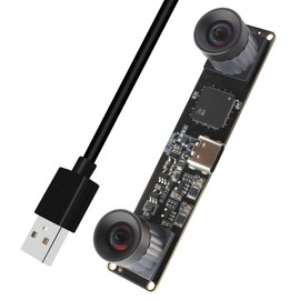 ELP High Speed 210fps USB Camera with Global Shutter 800P Synchronisation Dual Lens Monochrome B/W Camera Plug and Play for 3D Printing PC Lightburn QR Code Scanning VR and Face Recognition