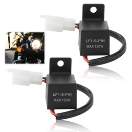 Anrbb Pack of 2 LED Indicator Relay 12 V 2 Pin, Load Independent Flashing Frequency Control Relay LF1-S-PIN, Indicator Relay for Motorcycle LED Indicator, Stable Flasher Transmitter, Max 150 W, 12