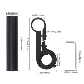 Bestgle Bike Handlebar Extender with Clamp Brackets, Aluminum Universal Bicycle Handlebar Extension Bracket for Holding Motorcycle E-Bike Lamp Speedometer GPS Phone Mount Holder - 10CM