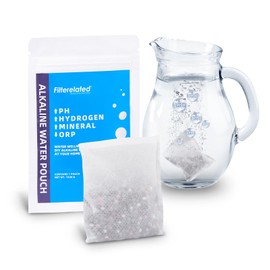 Portable Alkaline Water Filter Pouch Alkaline Hydrogen Rich Water Filtration System for Bottle,Pitcher,Jug,Container-High pH 9+Water filter Bag for water bottle Long-Life (1 * 100g)