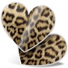 2 x Heart Stickers 7.5 cm - Wild Animal Print