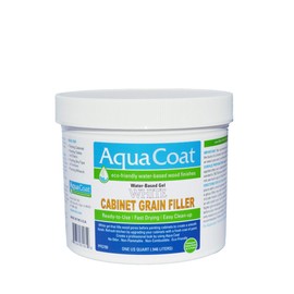 Aqua Coat, Best White Cabinet Wood Grain Filler, White Gel, Water Based, Low Odor, Fast Drying, Non Toxic, Environmentally Safe (Quart)