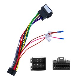 SIGANDG 16 Pin ISO Adapter Cable Car Radio Plug 16 Pin to ISO Female for Android Car Radio ISO Standard Socket with Steering Wheel Control Lines and Reverse Control Line