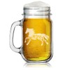 16oz Mason Jar Glass Mug w/Handle Gift Floral Horse