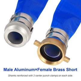 PVC Discharge and Backwash Hose with Aluminum Pin Lug Fittings for Pools, Heavy Duty Reinforced Hose,Blue (1-1/2 in x 50 ft)