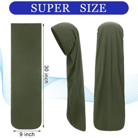 Twistover 2 Pcs Jumbo Dreadlock Cap Hair Dreads Head Wrap Loc Wraps for Dreads Hair Accessories for Men Women Sleeping (Black, Army Green,30 Inches)