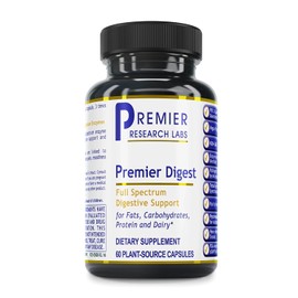 Premier Digest, 60 Capsules, Vegan Product - Vegetarian Source Enzymes, Full Spectrum Digestive Support for Fats, Carbohydrates, Proteins and Dairy