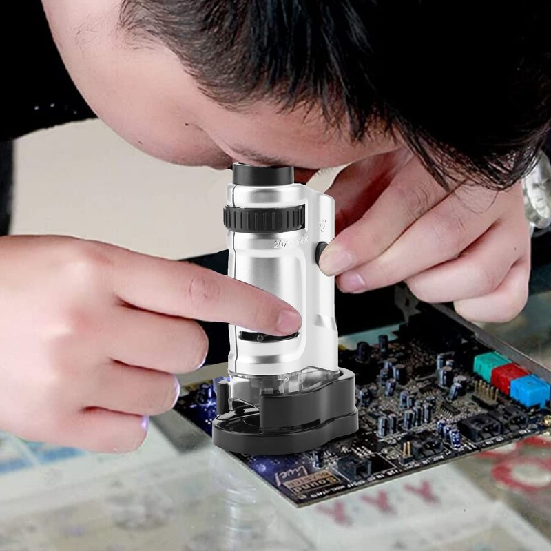 Mini Microscope, 20X-40X Zoom LED Illuminated Mini Pocket Microscope with