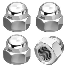 SINGWAYS 4 PCS License Plate Retainer Nuts Compatible with Volvo XC90/ V90/ V60/ S60/ S90 (Screws onto Existing Stud) - Tall Dome License Plate Screw Caps 316 Marine Grade Stainless Steel