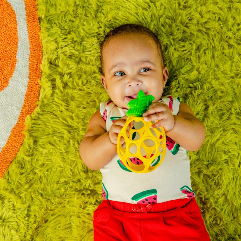 Bright Starts Oball Easy Grasp Pineapple Teether Toy, Hold My