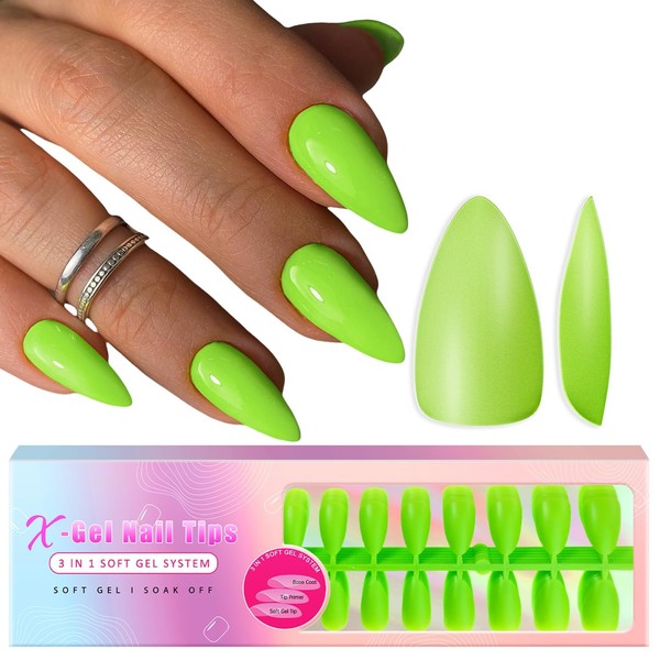 SXVME Gel X Nail Tips Medium Almond Press on Nails
