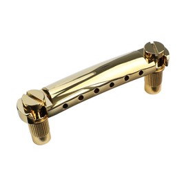 OVSAL Electric Guitar Bridge Tailpiece Gold Zinc Alloy Tune-O-Matic Bridge Tailpiece Stop Bar with Adjustment Studs/Posts Compatible with Les Paul LP SG Style Electric Guitar Replacement Parts