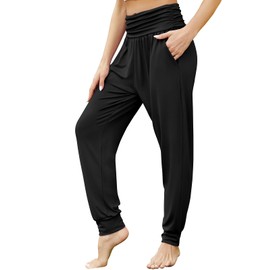Gracyoga Women's Yoga Joggers Pants Casual Loose Workout Sweatpants Comfy Lounge Pants with Pockets Black