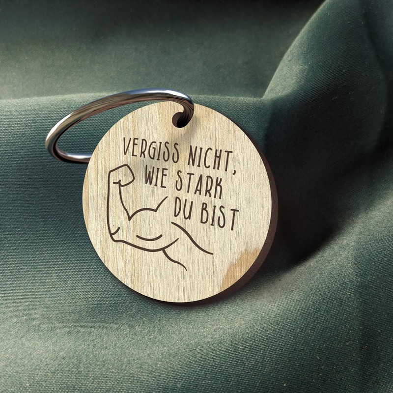Mutmacher Geschenk - Grossartig Schlüsselanhänger handgemacht aus Holz, Glücksbringer, Glücksbringer