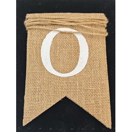 HSC Natural Jute Burlap First Birthday Banner | 3 Detachable Flaxen Flags for Baby's 1st Birthday Party Decorations, Wall & Dessert Table Bunting