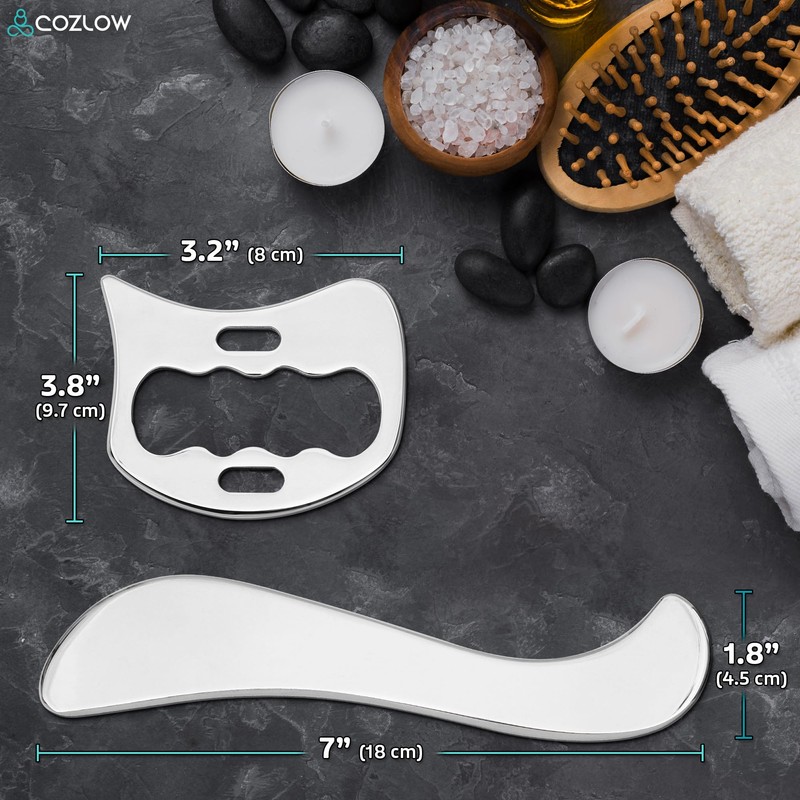 2-in-1 Stainless Steel Muscle Scraper Tool Set for IASTM Therapy