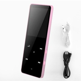 16GB MP3 Player with Bluetooth, Mp3 Player for Sports, Kids Mini Portable Music Player with FM Radio, Recording, Earphones Included (Pink)