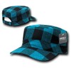 DECKY Flannel Flat Top Cap, Teal Plaid