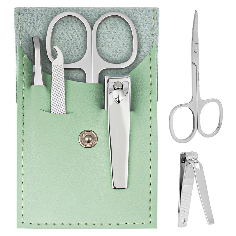 LOPHE 4-Piece Manicure Set, Professional Pedicure Set in Polished Stainless