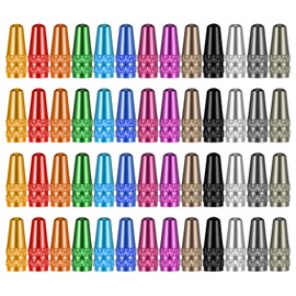 XLIUAX Pack of 52 French Bicycle Valve Caps, 13 Colours Bicycle Valve Caps French Tyre Valve Caps Aluminium French Bicycle Valve Cap for Valve Cover Road Bike Mountain Bike