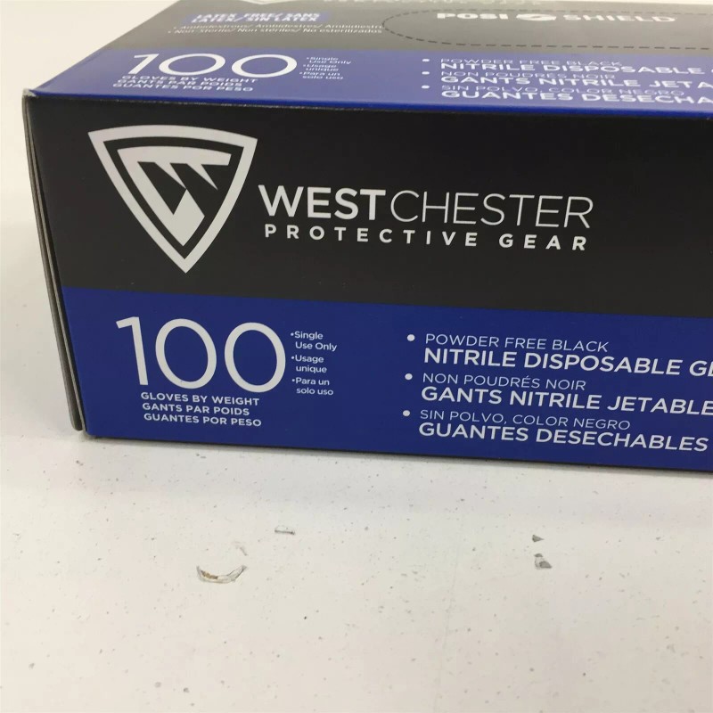 Westchester 2920 Nitrile Disposable Gloves Black M- 5 Mil- Box