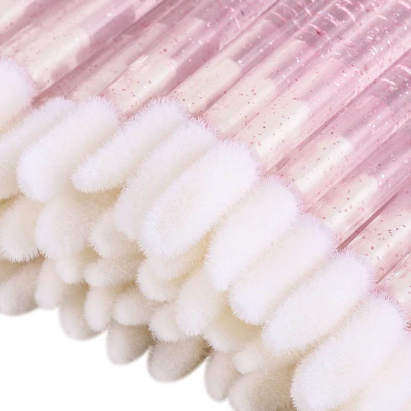 100 Disposable Lip Brushes, Lipstick Applicator, Lip Gloss Wands Pink