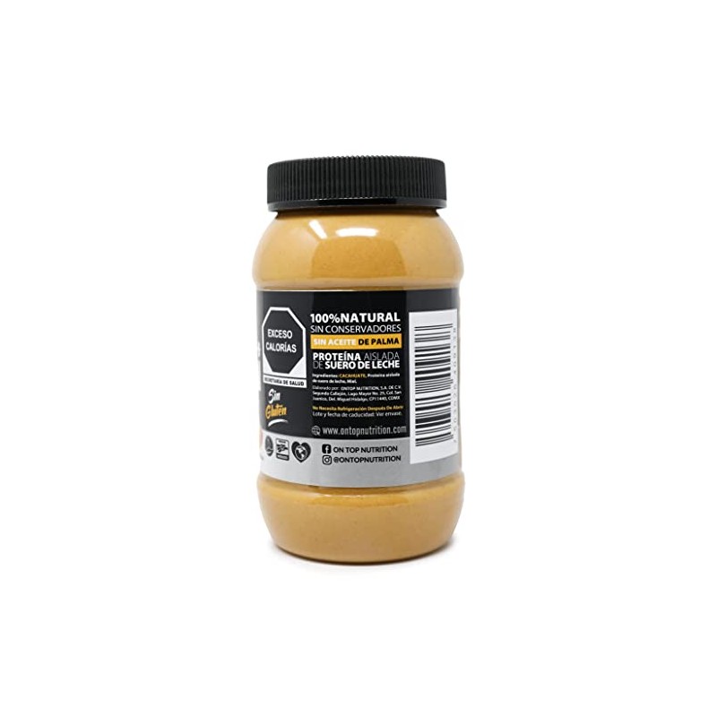 ONTOP CREMA DE CACAHUATE CON MIEL + WHEY PROTEIN ISOLATE