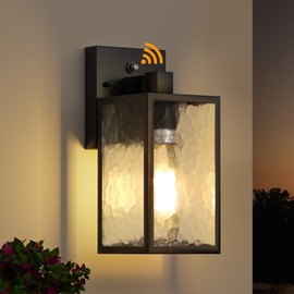 WIHTU Dusk to Dawn Outdoor Lighting Fixtures, Black Exterior Front Porch Light, Sensor Wall Sconce Lamp, Waterproof Wall Lantern, Anti Rust Outside Coach Lights for House, Doorway, Garage