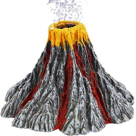 Moonorange Aquarium Air Bubbler Decoration, Realistic Volcano Ornament for Aquarium Fish Tank (Volcano-L)