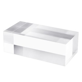 CiaoHER 2in Thickness Solid Acrylic Cube Display Block Clear Polished Pedestal Stand Riser Solid Base 2" x 3" x 6", 1 Pack