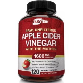 NutriFlair Apple Cider Vinegar Capsules with The Mother - 120 Vegan ACV Pills