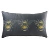 Evans Lichfield Gold Bee Cushion Cover, Velvet, Grey, 30 x