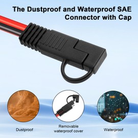 SAE Extension Cable 6FT–SAE to SAE Heavy Duty 10AWG Tinned Copper Wire with SAE Battery Cable Terminal Connectors for Automotive, RV, Marine, and Solar Applications.