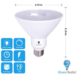 6 Pack High Power Outdoor PAR38 17W 170Watt Equivalent 1700 Lumens LED Dimmable Flood Light Bulb Waterproof E26 6000K Daylight LED Flood Light Bulbs Security Backyard Garage Led Spotlight Bulbs