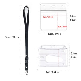 Retractable Lanyard, 1 Set Includes - Lanyard with Card Sleeve, ID Holder, Roll Clip, Clear ID Holders and Waterproof ID Sleeves, for ID Clip, Credit Cards (1 Set)
