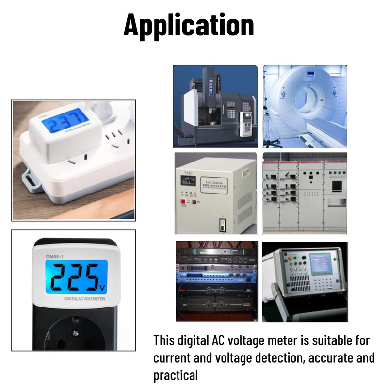 Voltage Meter Digital AC Voltage Meter EU Plug Voltmeter AC