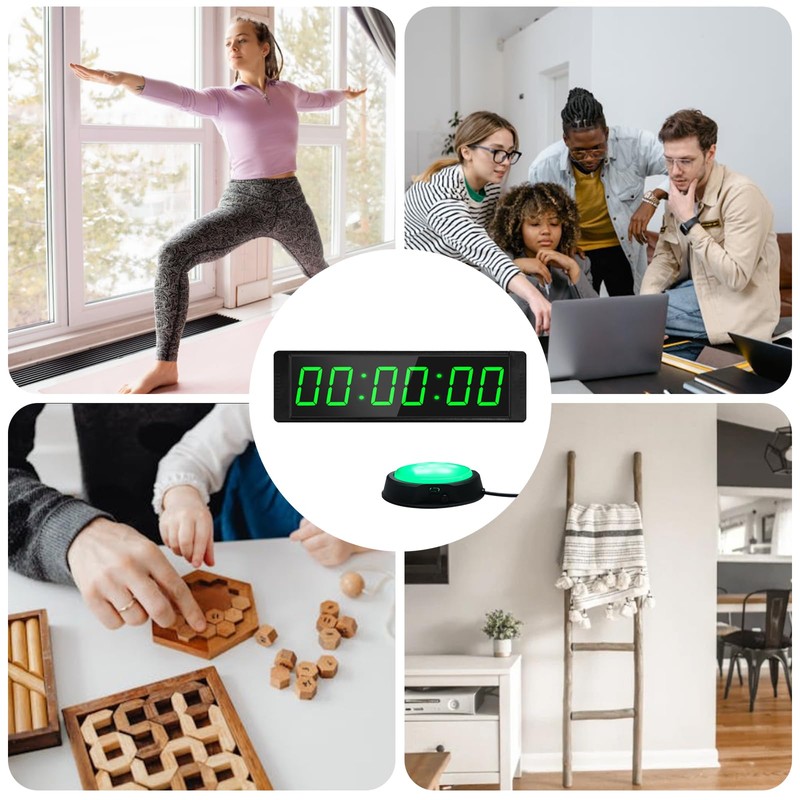 Gym Timer Portable Gym Clock with Start/Stop Button, Interval Timers