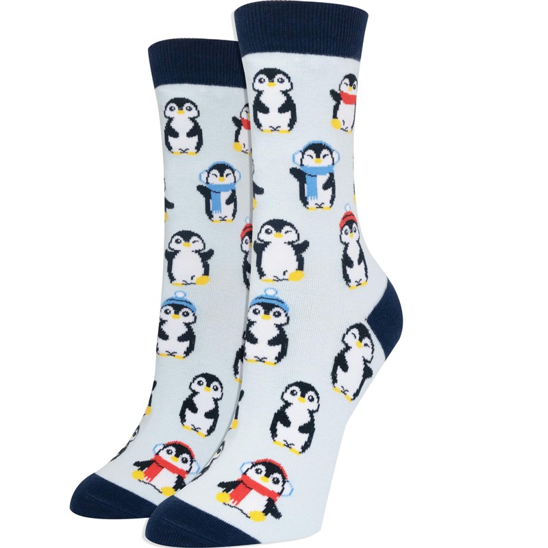 Calcetines de animales cómodos para mujer, Pingüino, 4-10