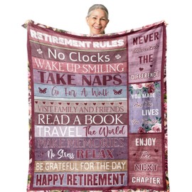 Zolumy Retirement Gift for Woman, Best Retired Gifts for Women/Men 2025, Retire Gift Ideas, Funny Presents for Retirement Coworker/Teacher/Nurse/Mom, Soft Blanket 60x50in