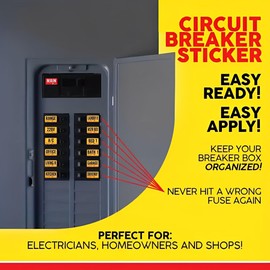 Electrical Box Labels, Breaker Box Labels Stickers, Circuit Breaker Labels Electric Panel Box, Breaker Panel Labels Stickers, Circuit Breaker Box Labels, Electrical Outlet Stickers - 1 Sheet
