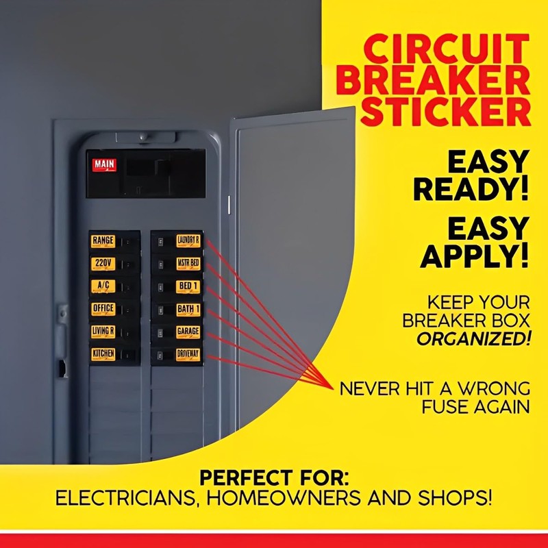 Electrical Box Labels, Breaker Box Labels Stickers, Circuit Breaker Labels