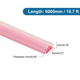 PATIKIL Silicone Weather Stripping Door Seal, 19.7 ft D Shape Weather Stripping Self Adhesive Door Seal Strip for Door Frame, Window Sealing, Large Gap, 0.31" Wx0.04 Tx0.16 H, Clear/Red