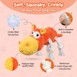 TOOPTATE Squeaky Dog Toys - Plush Dog Toy for Small, Medium, and Large Dogs, Great for Tug-of-War and Playtime