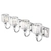 Ralbay Modern LED Crystal Bathroom Vanity Lights 4-Lights Stainless Steel