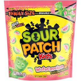 SOUR PATCH KIDS Watermelon Soft & Chewy Candy, Christmas Candy, Family Size, 1.8 lb Bag
