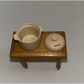 1/12 Tan Scale Dollhouse Miniature Soup Pots Alloy Kitchen Cookware