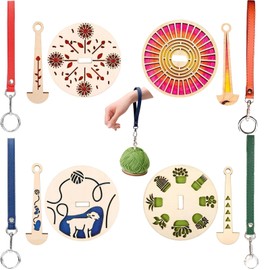 4PCS Portable Wrist Yarn Holder,Wrist Strap Yarn Organizer,Wooden Wrist Yarn Holder,Wrist Strap String Dispenser Minder to Prevent Yarn Tangling Misalignment Gift for Crochet Yarn Craft Lovers