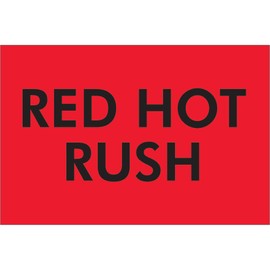 Generic DL3631"Hot Rush" Labels, 2" x 3", Fluorescent Red
