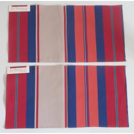 Jim Thompson Set Of 2 Jim Thompson No. 3187/05 Exotica Stripe Azalea 16" x 8" Fabric NWT